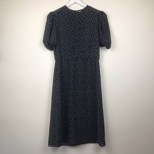80s Vintage Charlee Allison Black Floral Dress